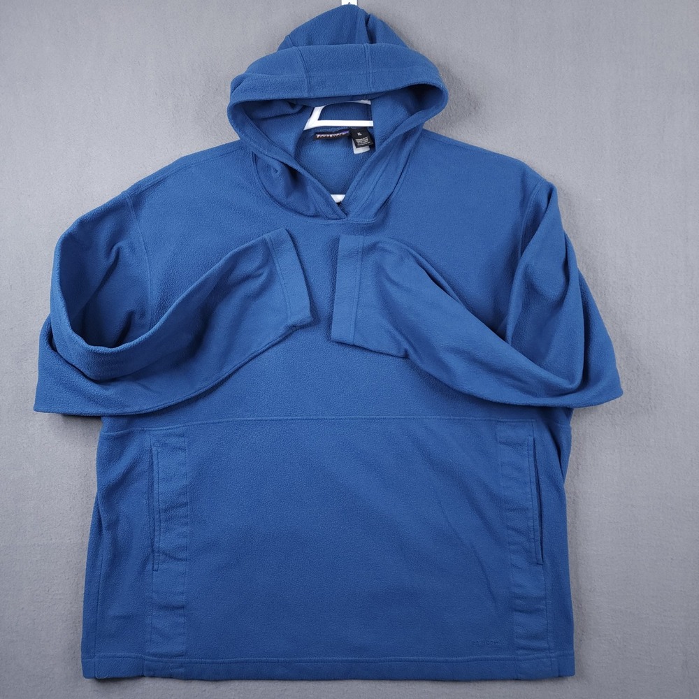 Patagonia Synchilla Fleece Hoodie Pullover Mens XL Blue Kangaroo Pocket SP03